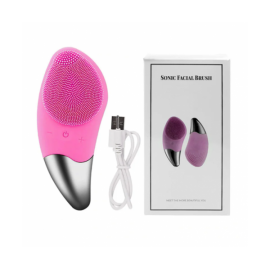 Щетка-массажер Sonic Facial Brush BR-020 Pink электрическая силиконовая для чистки лица