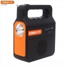 Фонарь Yobolife LM-3609 Bluetooth с колонкой + FM радио + 3шт лампы + solar led