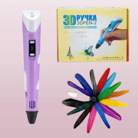 3D ручка c LCD дисплеем (3D Pen-2) +Подставка 