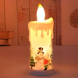 Свеча светодиодная LED plastic swing candle 12 шт. цвет белый + рисунок