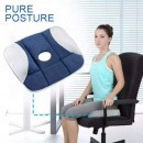 Ортопедическая подушка Pure Posture Синяя для сиденья спины позвоночника антиаллергенная(40)