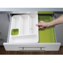 Органайзер expandable drawer organizer, раздвижной, цвет: белый, зеленый, 34 см х 36,5 см х 5,5 см