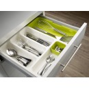 Органайзер expandable drawer organizer, раздвижной, цвет: белый, зеленый, 34 см х 36,5 см х 5,5 см