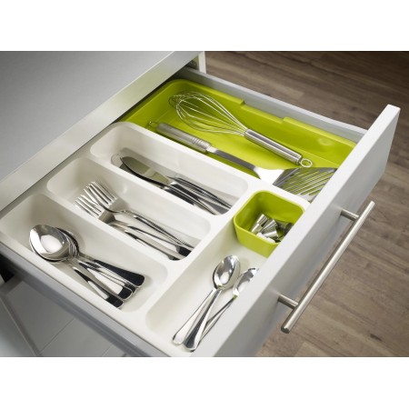 Органайзер expandable drawer organizer, раздвижной, цвет: белый, зеленый, 34 см х 36,5 см х 5,5 см